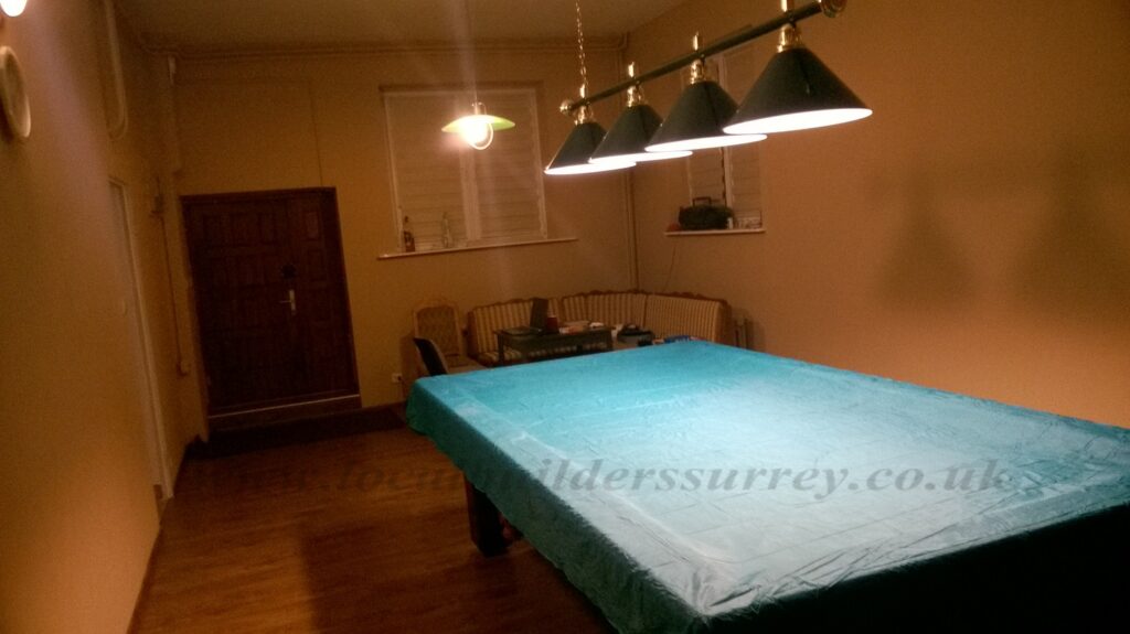 View on Garage-Basement after Conversion to Snooker Room