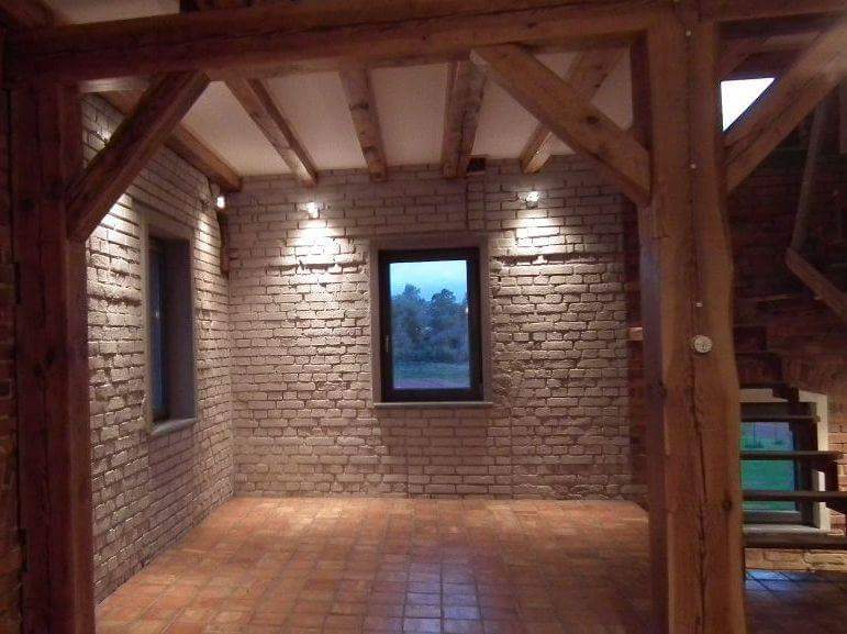 View on Loft Conversion Floors Terracotta Tiles And Hand Made Wall Bricks Surrey,UK